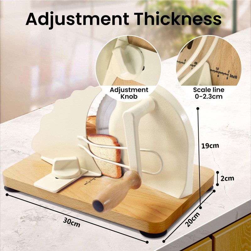 Manual Bread Slicer for Homemade Bread, Bread Cutter for Adjustable