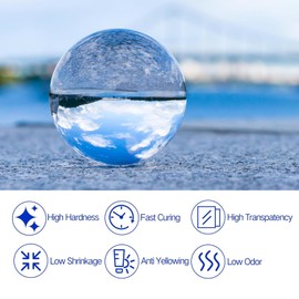 5x100G UV Resin,Upgrade Formula Crystal Clear UV Resin Solar Cure Sunlight Activated Hard UV Resin Kit for Jewelry Earrings Necklace Bracelet Making, Casting& Coating and DIY Craft