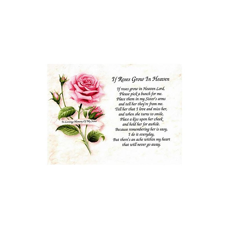 Kafly in Memory of Sister If Roses Grow in Heaven