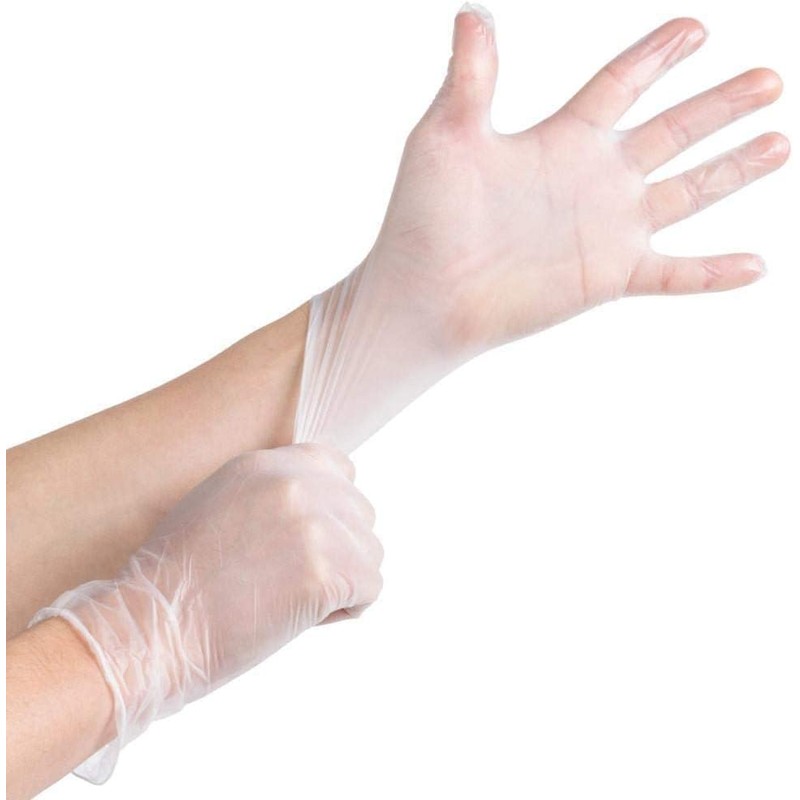 Pro Powder Free Clear Vinyl Gloves M