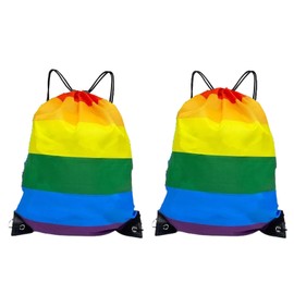 JCKD 2-Piece Rainbow Drawstring Backpack, Fitness Bag, Unisex Sports Bag, Drawstring Bag, Suitable for Sports, Travel, School, Beach, Sports, Gym, Yoga, Swimming, Rainbow colour