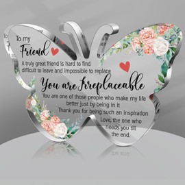 Spiareal Friends Gifts for Women Friendship Bestie Plaque Graduation Best Flower Sister Birthday Thank You Gift for Female Acrylic Friendship(Meaningful Style)
