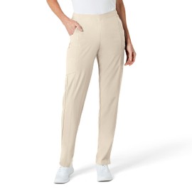 WonderWink W123 Women’s Flat-Front Double Cargo Pant — Khaki, X-Large