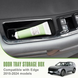 HGWEI Door Handle Storage Compatible with Ford Edge 2015-2024 Accessories 4 Door Side Handle Organizer Front And Rear Inserts Glove Pocket Tray (4 Pack), Black