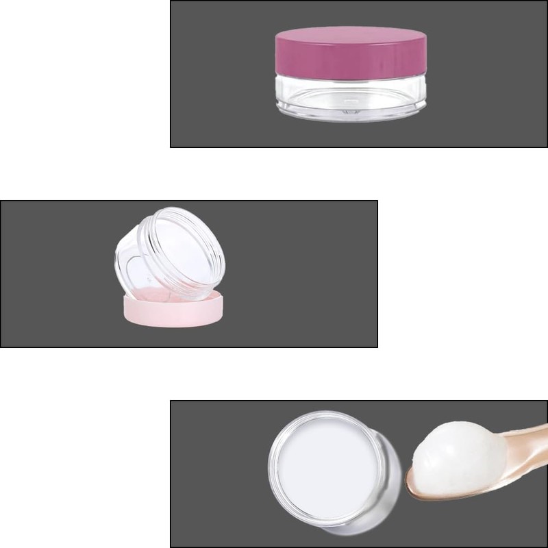 Empty Sample Pots, 4 Pcs Empty Plastic Cosmetic Jars, Clear