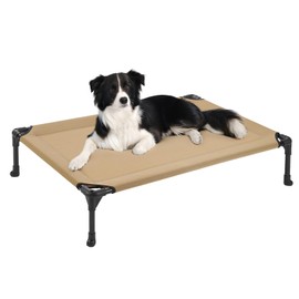 Veehoo Cooling Elevated Dog Bed, Durable Raised Pet Bed with Washable & Breathable Sandwich Mesh, No-Slip Feet, Outdoor Dog Bed, Portable Dog Cots Bed for Indoor & Outdoor, 35" x 22", Brown, CWC2439A