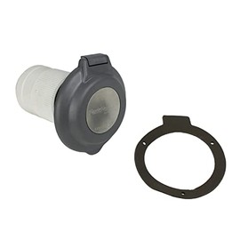 Marinco ParkPower 6344EL-BRV.G 50 Amp, 125/250V Easy Lock Watertight Glass-Filled Polyester Contoured Power Inlet, Gray