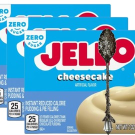 Instant Pudding & Pie Filling Mix 1 oz Box Sugar Free (Pack of 3) with Candy Freezer Gem Spoon (Zero Sugar Cheesecake) Gem Spoon