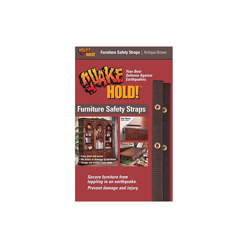 Quakehold! Furniture Strap Kit, Antique Brown