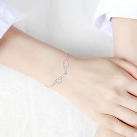 YFN Horse Snaffle Bit Sterling Silver Adjustable Bracelet for Horse Lover Gift for Women
