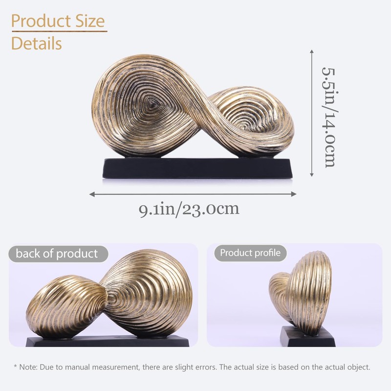 5.5‘’ Infinity Knot Sculpture - Abstract Decorative Object, Modern Infinity