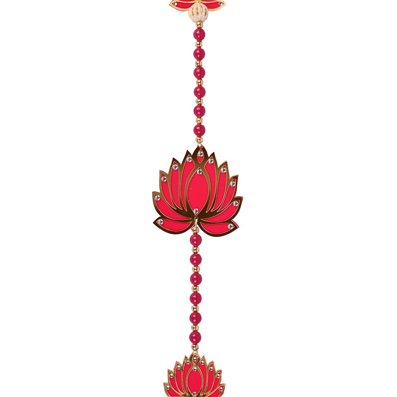 Aditri Creation Set of 2 Pink Lotus String Wall Hanging