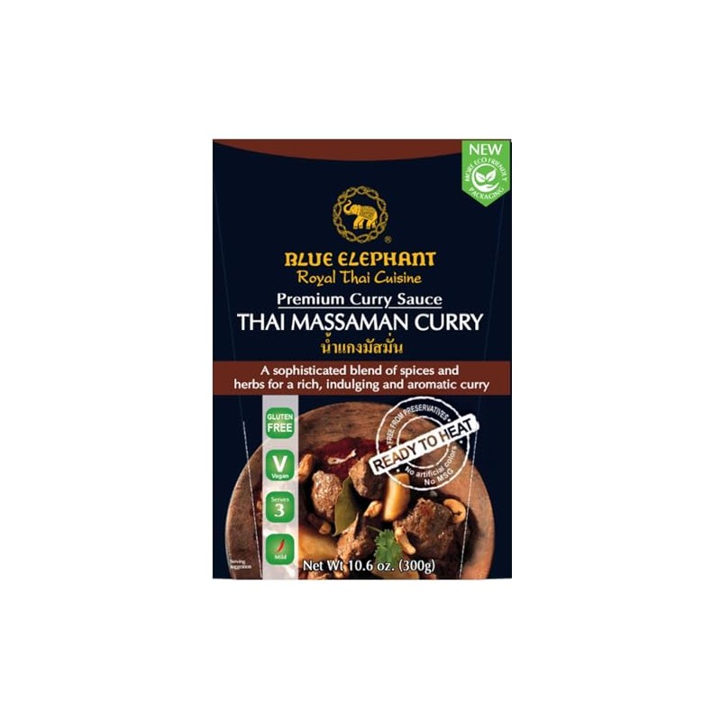 Blue Elephant Royal Thai Cuisine Massaman Curry Sauce, 300g, Gluten-Free