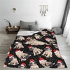 Christmas Pug Dog Fleece Throw Blanket Soft Lightweight Warm Cozy