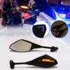 DREAMIZER Motorcycle Handlebar Mirrors with Turn Signals Indicator Light Rear