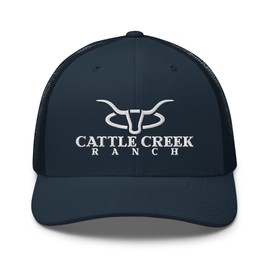 Joe's USA Men's Cattle Creek Ranch Trucker Hat - Snapback Western Trucker Hat - Mesh Baseball Cap - Navy