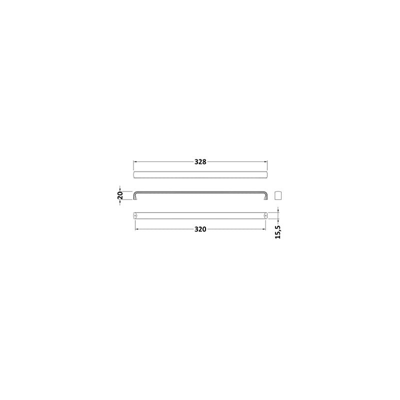 nuie H220 Modern Bathroom Furniture D Shaped Handle - 320mm