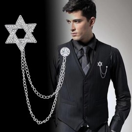 Collar Chain Lapel Pin for Men Brooches and Pins for Women Collar Pins for Sambas Pin for Men Business Suit Collar Bar Pin Jewelry Gifts for Men(star-S)