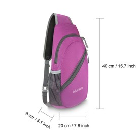 Bekahizar Sling Bag Backpack Cross Body Bag Chest Shoulder Rucksack Lightweight Multipurpose Day Packs for Men And Women Walking Cycling Hiking Camping Outdoor Sports (Rose red)