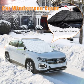 Nutmanel Car Windscreen Cover, Windscreen Cover Frost, Car Windshield Snow Cover, Front Window Sunshades for Snow Ice Frost UV Dust Water Resistent (145 * 118cm)