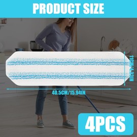 Pack of 4 Microfibre Mop Pads Replacement for H2Pro Floor Mops, Compatible with Vileda H2Pro & O-Cedar, Washable & Reusable, for Tiles, Laminate & Hard Floors