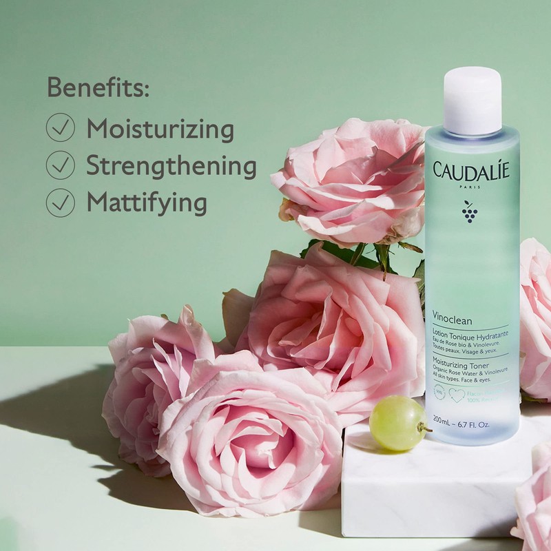 Caudalie Vinoclean Moisturizing Toner with Rose Water - 100 mL