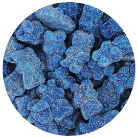 Dark Blue Gummy Bears Sugared, 1.3 Pound Resealable Bag, Blue Candy, Blue Raspberry Flavored, The Hampton Popcorn & Candy Company