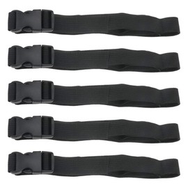 S SYDIEN 5Pcs Black Nylon Strap 1" x 47" (3.9ft) Buckle Straps with Quick Release Adjustable Straps with Buckles, Tie Down Strap for Backpacking, Outdoor Activities