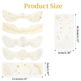 6 x Glitter Face Freckles Tattoo with 1 x Clavicle Sticker, Temporary Sparkle Freckles, Suitable for Birthdays, Proms, Parties (15.6 x 5 cm)