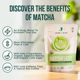 Jade Leaf Matcha Organic Premium Ceremonial Grade Matcha Green Tea Powder - Japanese - Culinary, Ingredient, Ceremonial Barista Teahouse, Latte, Collagen, 5.3 Ounce (Pack of 1), Matcha Latte