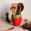 Bicuzat Strawberry Shaped Ceramic Kitchen Utensil Holder, Large Cooking Utensil