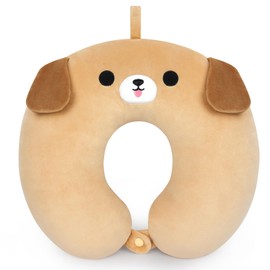Travel Neck Pillow for Kids Adult, Cute Labrador Kids Travel Pillow, Cartoon Neck Pillow for Traveling, Soft U Shaped Travel Pillow for Airplane, Car, Recline, Sleeping
