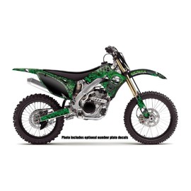 1998-2000 KX 100 Flaming Gearhead Green Senge Graphics Base Kit Compatible with Kawasaki