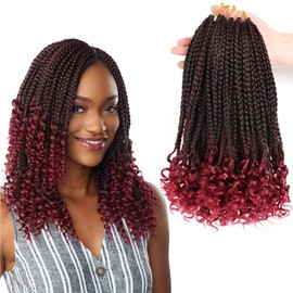 7 Packs 10Inches Crochet Braids Box Braids Extensions Hair Prelooped Crochet Hair Crochet Braids Hair Extensions Goddess Box Braids Crochet Hair Extensions for Black Women(#Tbug)