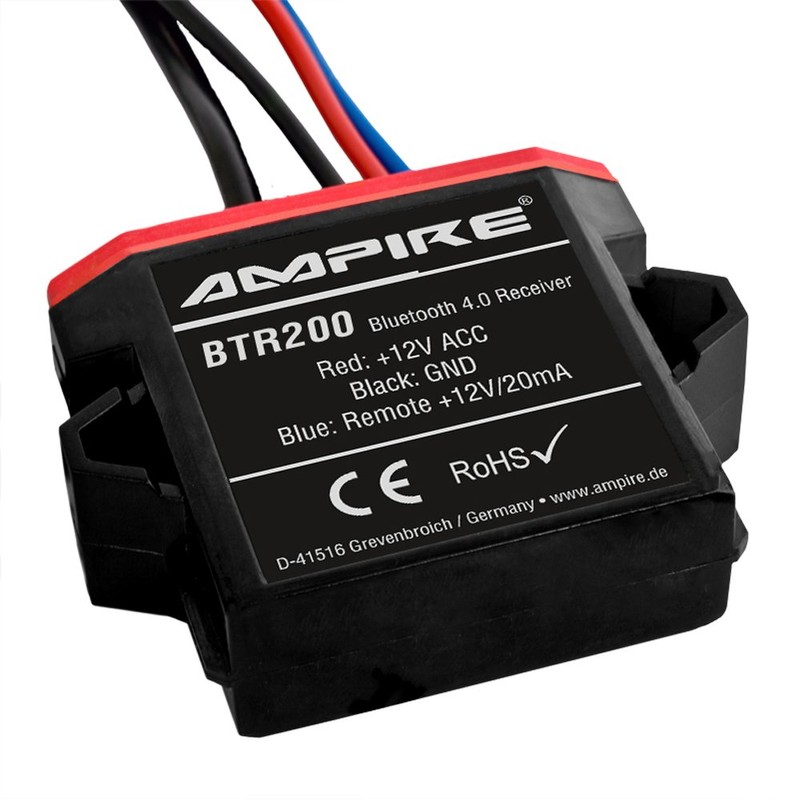 AMPIRE Bluetooth Receiver mit Auto-Remote, wasserdicht, 3.5mm Klinke - BTR200