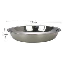 Zerdyne Set of 4 Dinner Serving Plates, Stainless Steel Round Plates, 19.4 CM