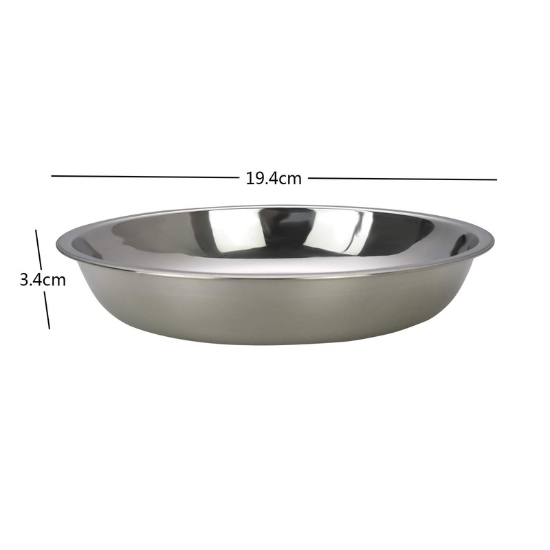 Zerdyne Set of 4 Dinner Serving Plates, Stainless Steel Round
