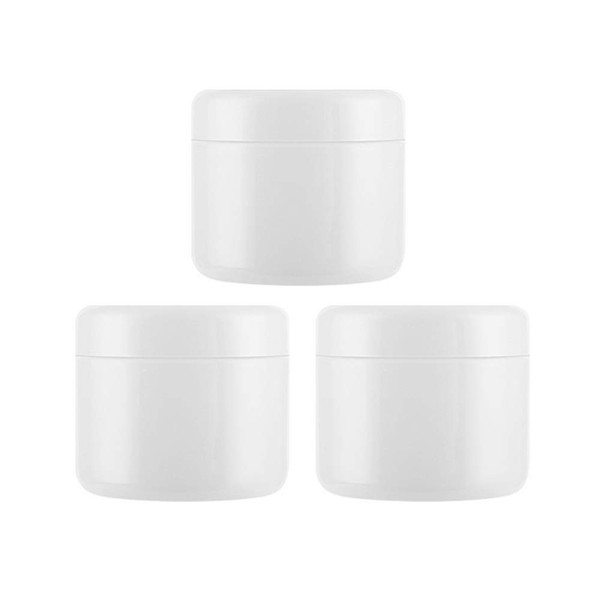 5Oz (150g) Refillable Plastic Make-up Cosmetic Jars Empty Face Cream Eye Shadow Lip Balm Lotion Storage Container Pot Bottle Case Holder With Dome Lids (Pack of 3) (White)