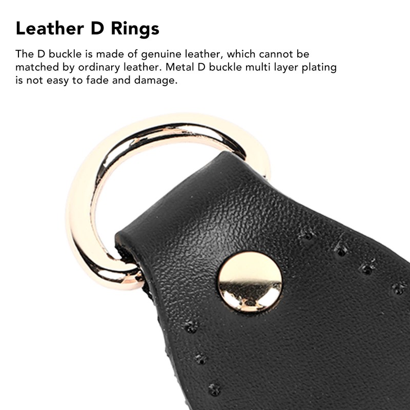 20 Sets Leather D Rings for Purse Genuine Leather D