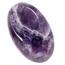KYEYGWO Natural Reiki Healing Amethyst Crystal Worry Stone for Meditation Relaxation, Palm Trees and Thumb Massage Stones Suitable for Stress Relief