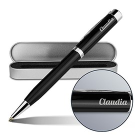 printplanet Ballpoint Pen with Name Claudia - Engraved Metal Ballpoint Pen by Ritter with Metal Gift Box