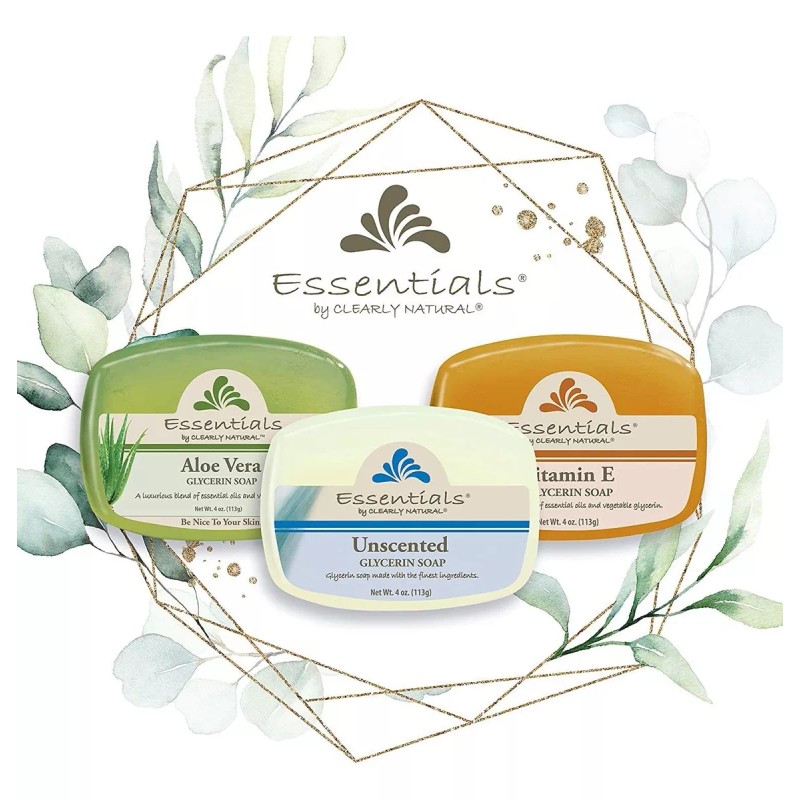 Clearly Natural Claramente Natural Essentials Glycerin Bar Jabón, 12 Count
