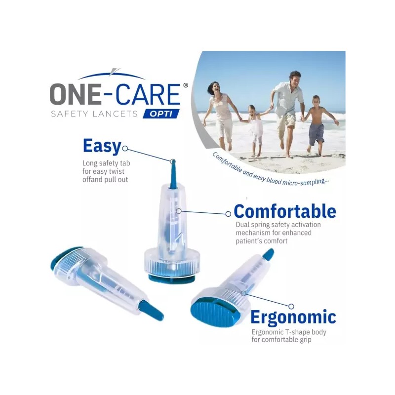OneCare 원케어 옵티 세이프티 랜셋 상단 버튼 활성화 23G x