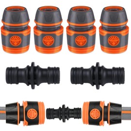 Gardena coupling, hose connector, garden hose connector set, 4 pieces hose connector 13 mm with 2 couplings, hose coupling for hose extension