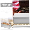 WOONEKY Rectangular Tin Box with Lid Versatile Tinplate Storage for