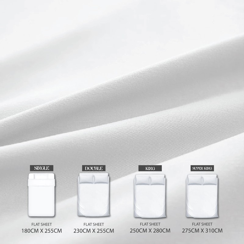 APEX FURNISHINGS Flat Sheet White 100% Egyptian Cotton 300 Thread