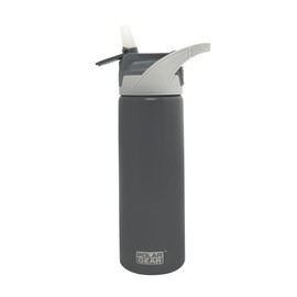 Polar Gear 575ml Stainless Steel Water Bottle with Straw - Double Wall Insulated Water Bottles With Straw - Leakproof Sports Water Bottle with Push Button Soft Spout Release & Carry Handle (Graphite)
