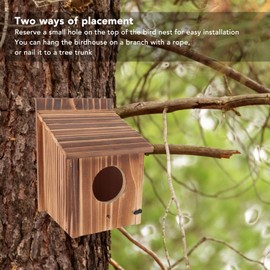 Wood Bird House, Owl House for Outside, Versatile Mounting Birdhouses for Outside Clearance with Pole Bird Nesting Box, Barn Owl House Bluebird for Garden Patio Decorative