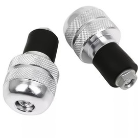 KASELIN Balance Weights, Bar End, Bike Bar End Weights, Grip, Balancer, Anti-Vibration, Bicycle, Handlebar End, Cap, Easy to Install, Universal, Set of 2, Rust and Waterproof (Silver)