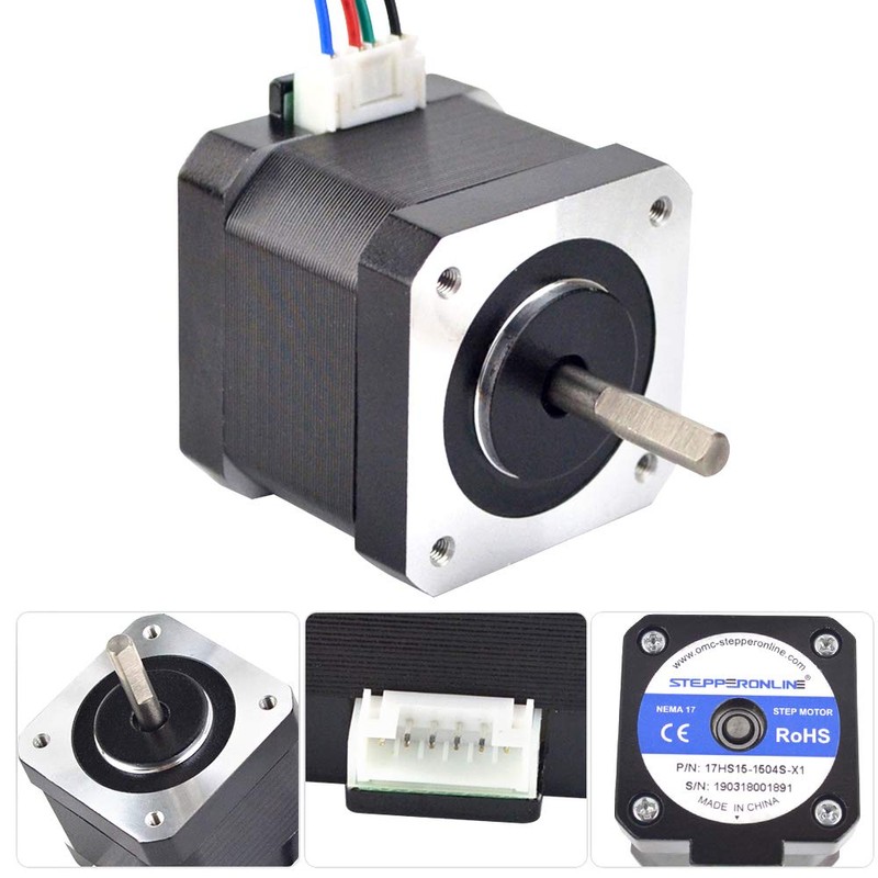 STEPPERONLINE Stepper Motor Nema 17 45Ncm 1.5A 12V 39mm 4-Wire